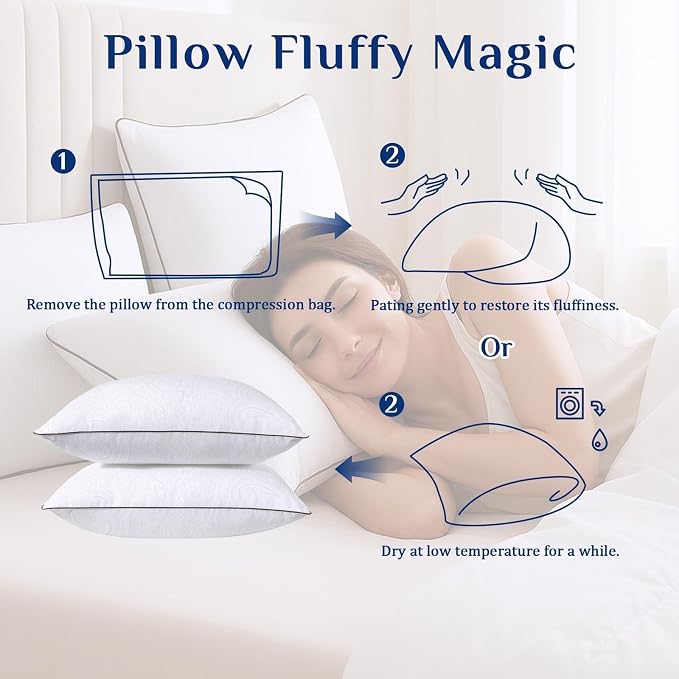 JOLLYVOGUE Pillows Queen Size Set of 2 - Image 8