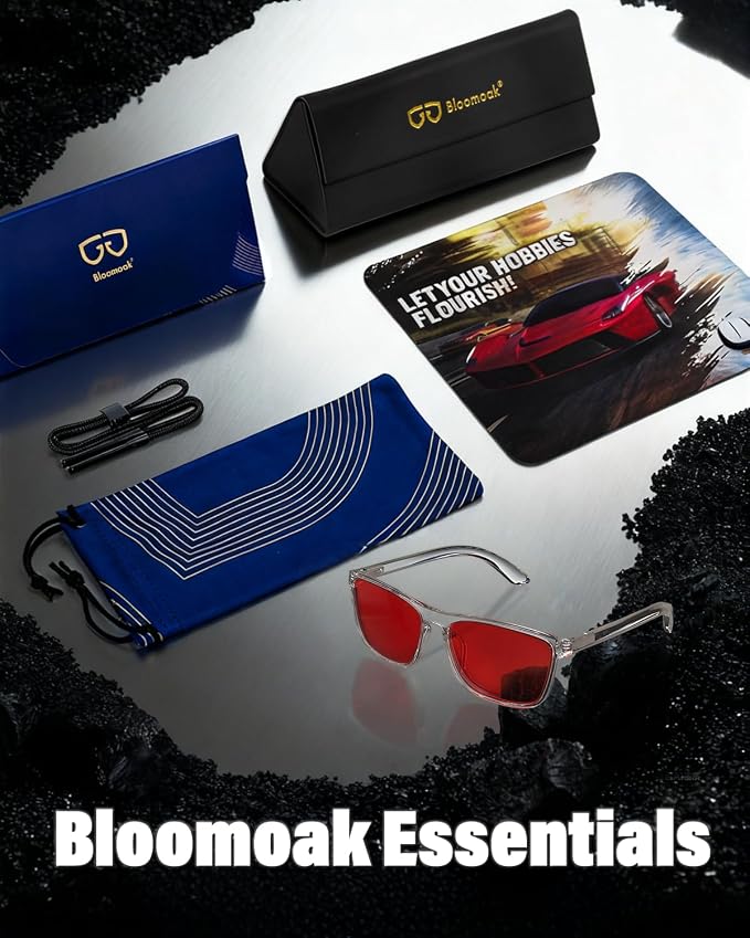 Bloomoak 100% Red Lens Blue Green Light Blocking Glasses- Dual AR Coatings - Image 7