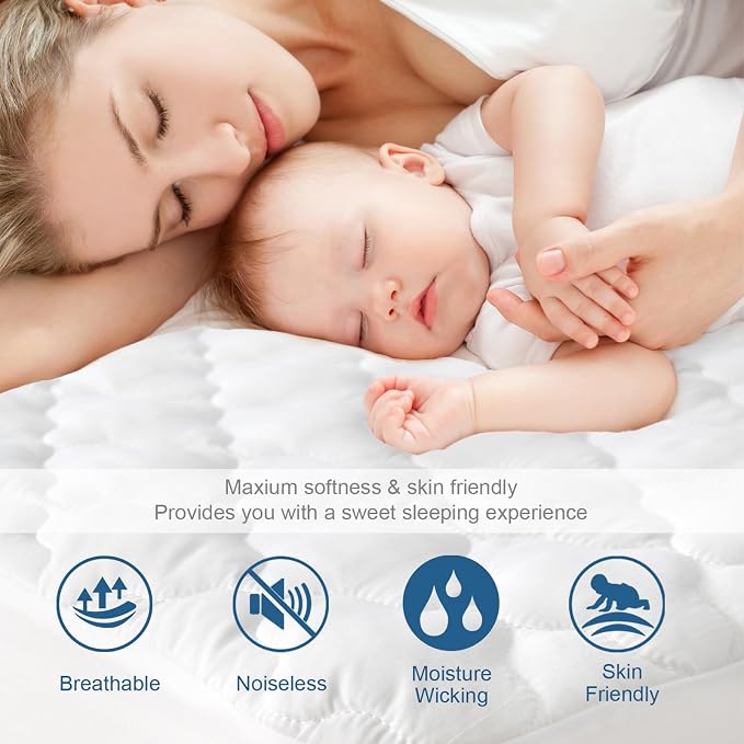 Sofa Bed Queen Mattress Protector Pad Waterproof Quilted 60" X 72", Breathable - Image 2