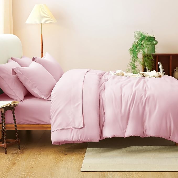 CozyLux Full Size Comforter Sets Pink, 7 Pieces Bed in a Bag Full Comforter Set - Image 8