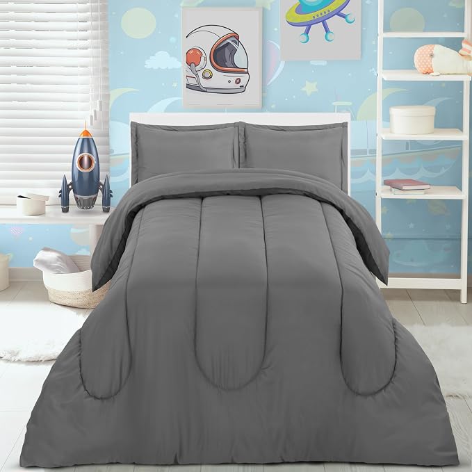 Utopia Bedding Grey Kids Comforter Set - Image 4