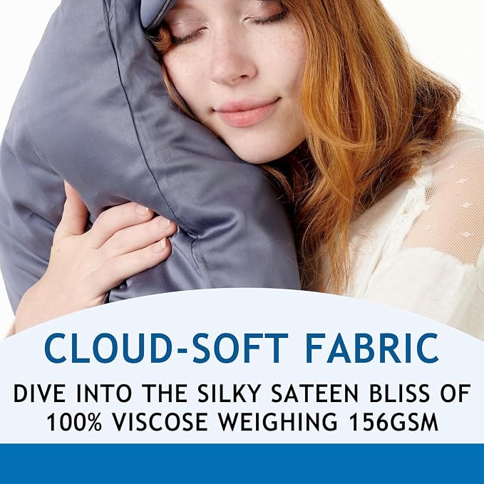 Pillow Cases - 100% Viscose Derived from Bamboo - Cooling Pillowcase - Queen - Image 2