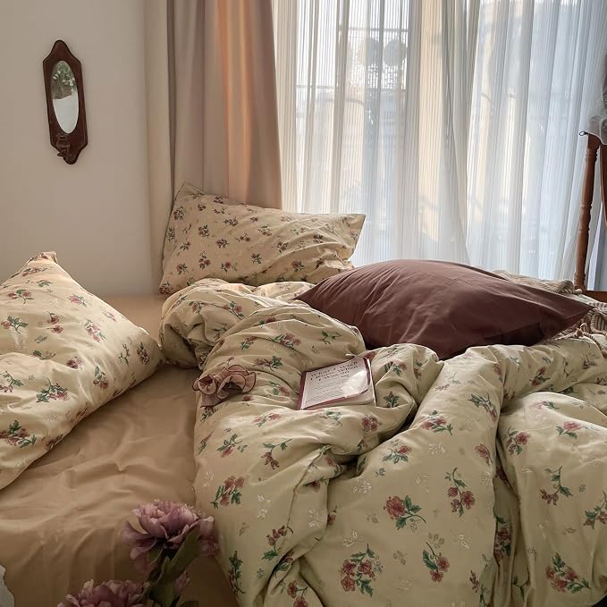 mixinni Vintage Floral Duvet Cover King Size - Image 4