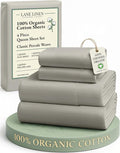 LANE LINEN 100% Organic Cotton Mercerized Queen Sheets, Soft & Comfy Naturally by LaneLinen