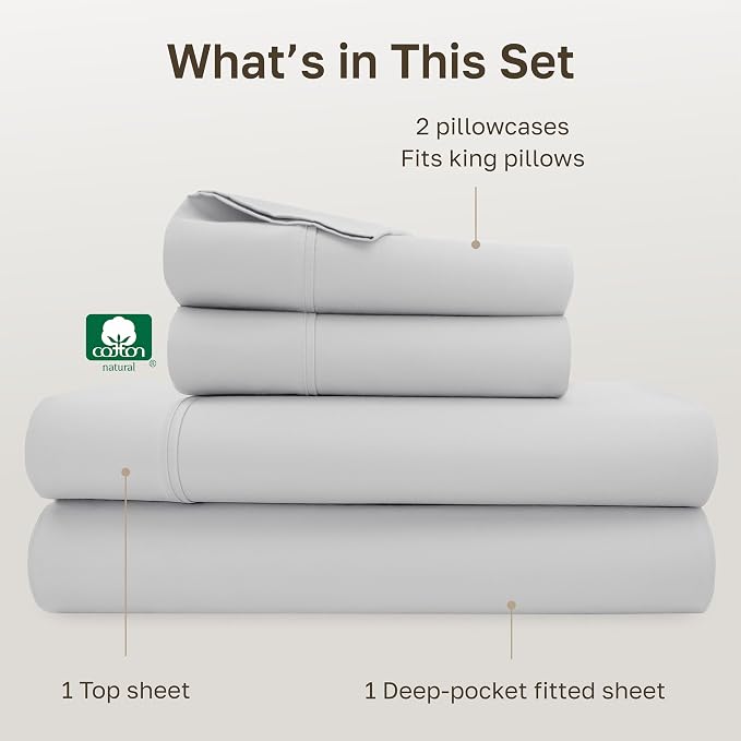California Design Den Soft Cotton King Size Bed Sheets Set, 400 Thread Count - Image 4