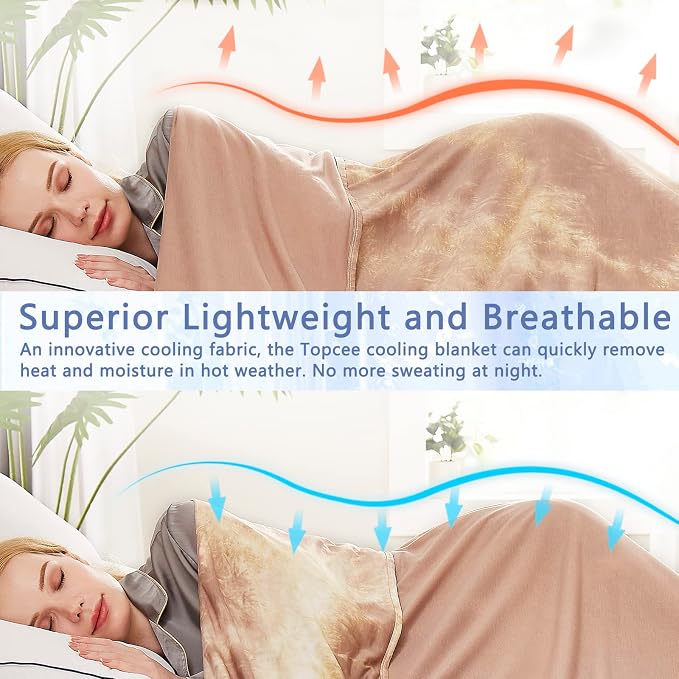 Topcee Cooling Blanket for Hot Sleepers and Night Sweats, 100% Oeko-Tex - Image 5