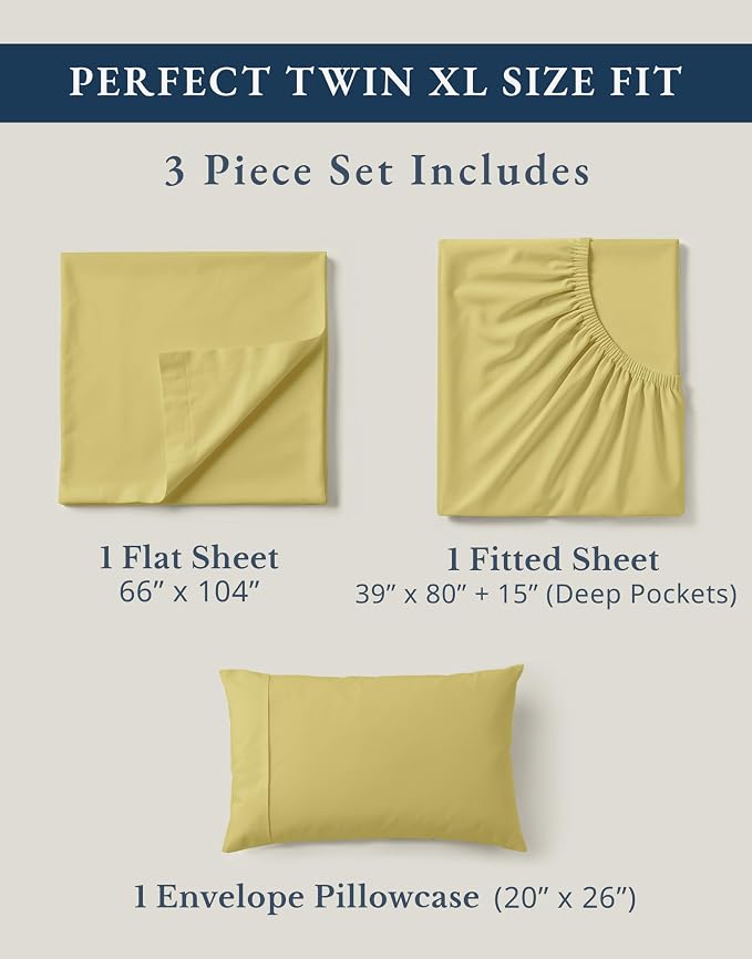 LANE LINEN Eco Friendly 100% Organic Cotton Fully Elasticized Twin XL Sheet Set - Image 4