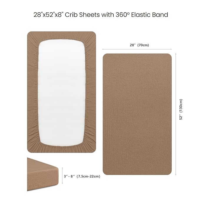 Konssy Muslin Crib Sheets for Girl Boy - Image 5