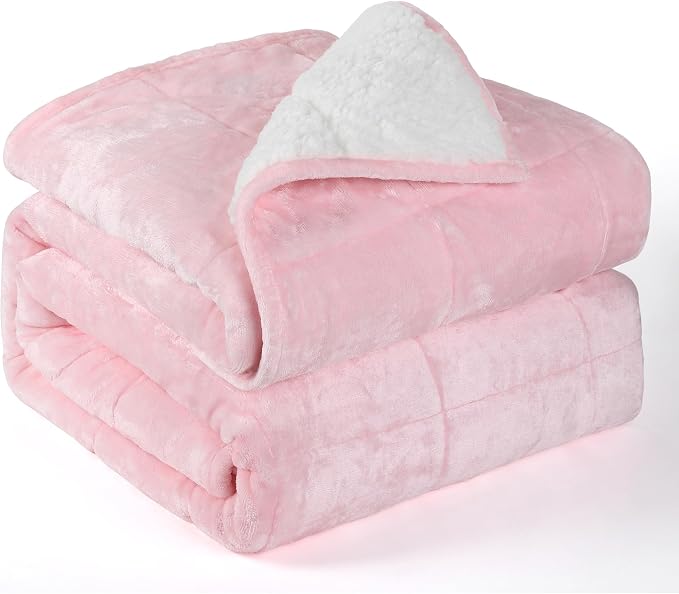 Alomidds Weighted Blanket Queen Size 15lbs 60x80 inches, Sherpa Weighted - Image 2