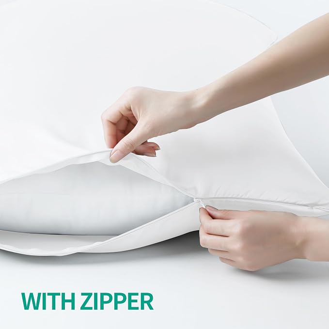1 Pack Body Size Bamboo Viscose Zippered Pillow Case, 400 Thread Count Cooling - Image 5
