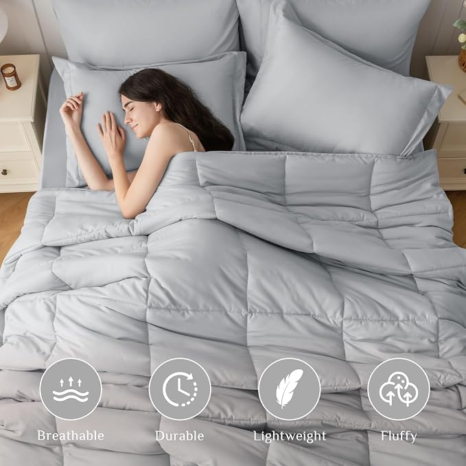 JOLLYVOGUE Queen Comforter Set, Ultra-Soft Bed in a Bag Queen Size 7 Pieces - Image 2