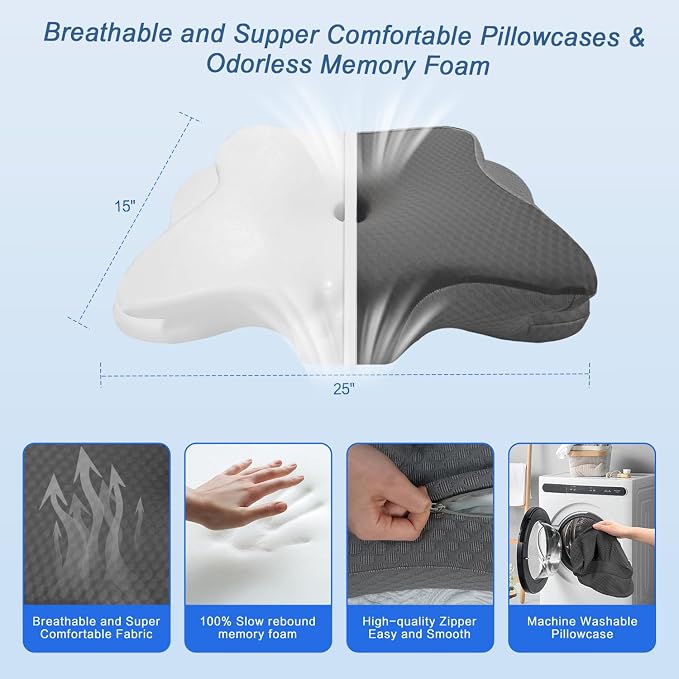 Pain Relief Cervical Pillow for Neck Support, Adjustable Ergonomic Pillow Cozy - Image 5