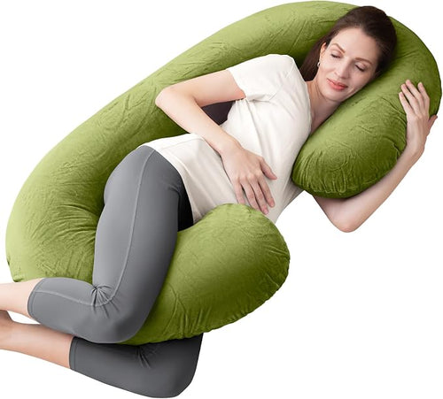 1 MIDDLE ONE Pregnancy Pillow, C Shaped Full Body Pregnant Women Sleeping Pillow by 1MIDDLEONE