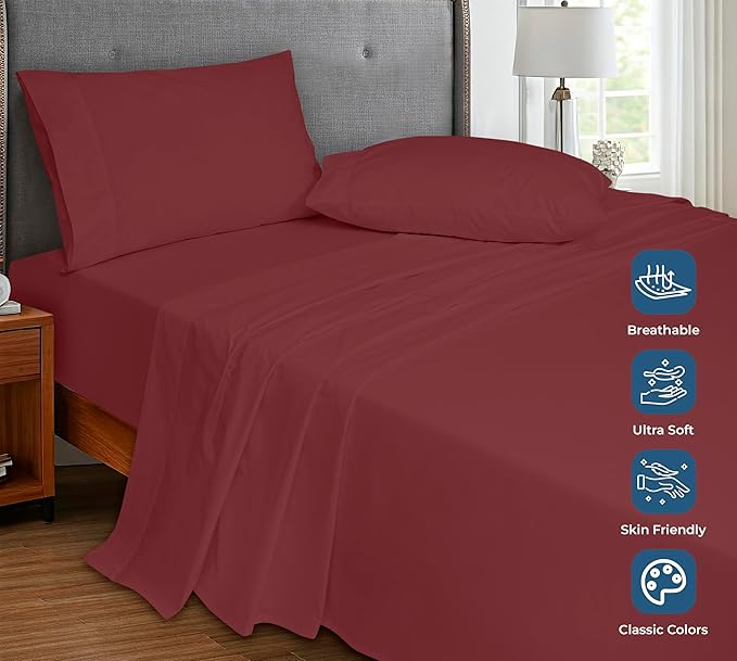 Royale Linens 100% Organic Cotton King Flat Sheet Only - Image 4