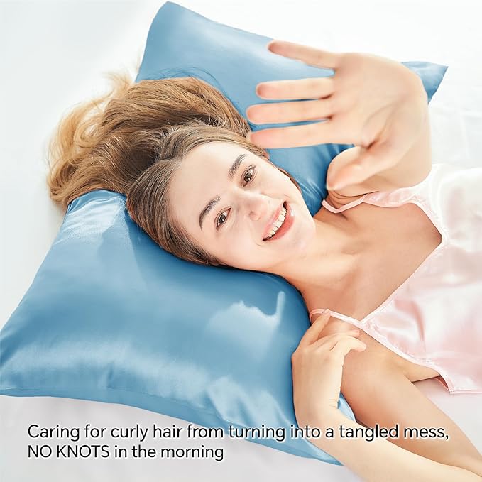BEDELITE Satin Pillowcase with Zipper 2 Pack, Super Soft and Cooling Similar to - Image 4
