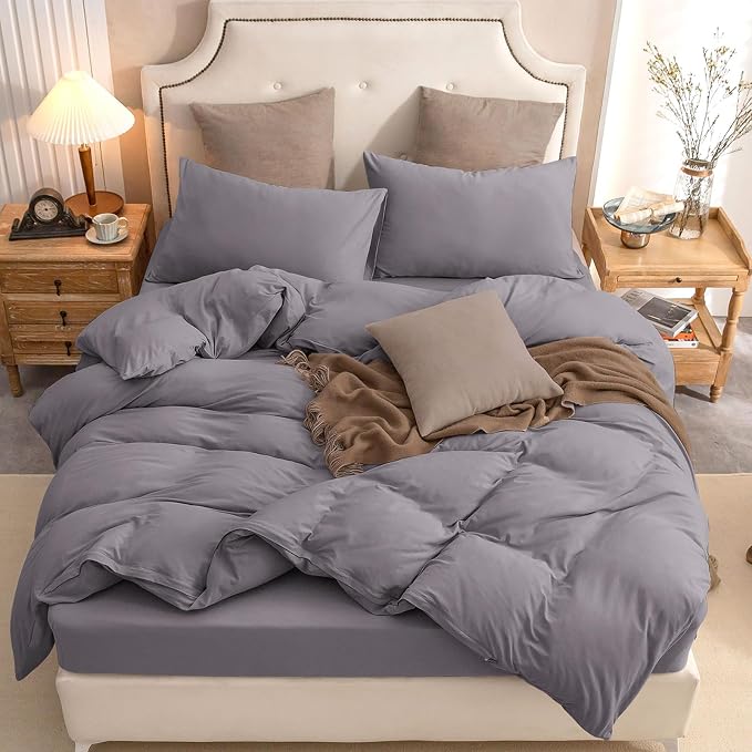 PURE ERA Jersey Knit Duvet Cover Set 100% T-Shirt Cotton Super Soft Comfy 3pc - Image 5