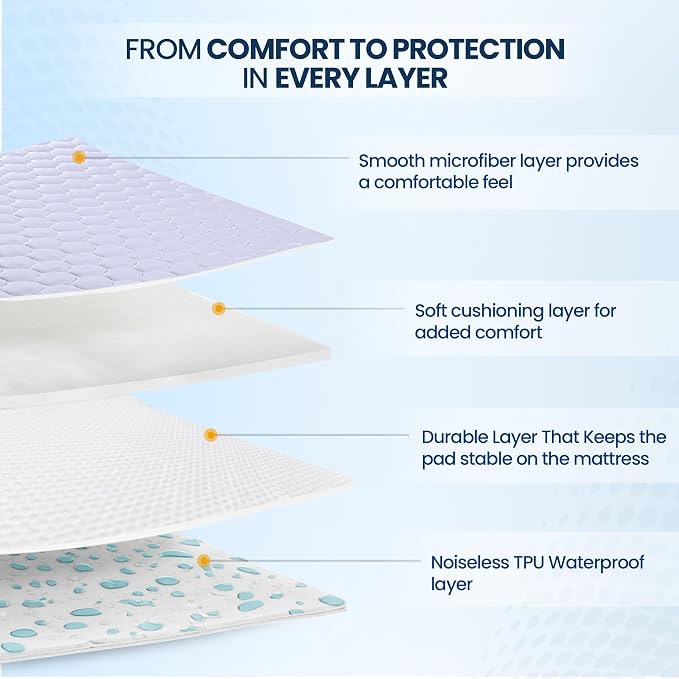 Utopia Bedding Waterproof Mattress Protector, Twin Mattress Pad, Noiseless - Image 3