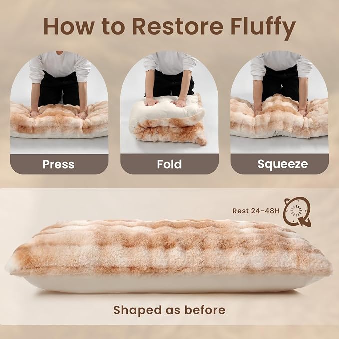 ZonLi Fluffy Body Pillow for Adults, Fuzzy Faux Fur Body Pillow - Image 8