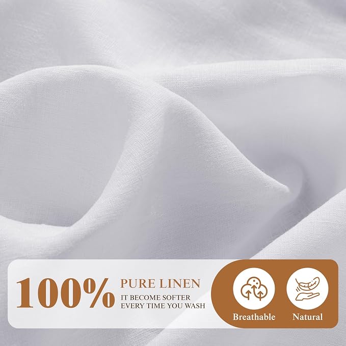 SONORO KATE 100% French Linen Fitted Sheet - Image 2