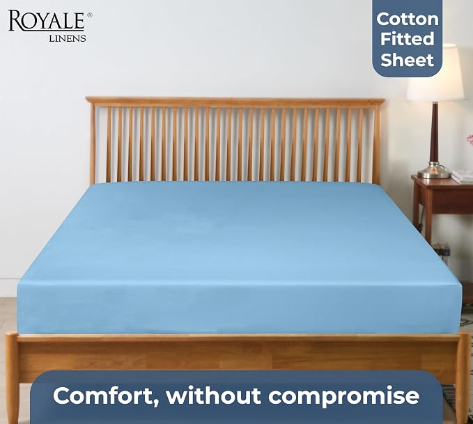 Royale Linen 100% Organic Cotton Fitted Sheet - Image 7