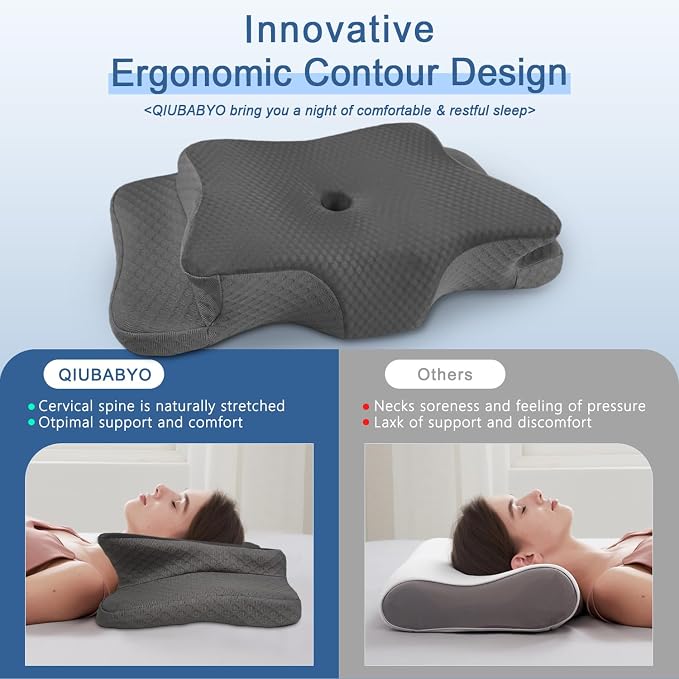 Pain Relief Cervical Pillow for Neck Support, Adjustable Ergonomic Pillow Cozy - Image 3