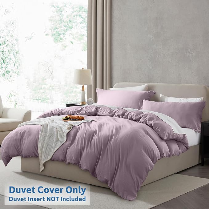 Nestl Dusty Purple California King Duvet Cover Sets - Image 2