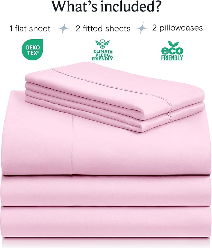 LuxClub 5 PC Sheet Set Bed Sheets Deep Pockets 16" Eco Friendly Wrinkle Free - Image 2