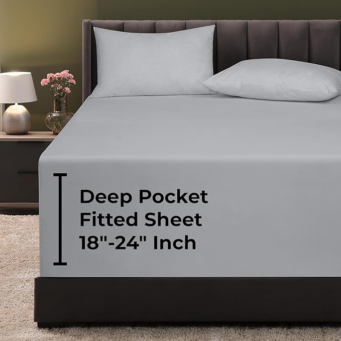 Royale Linens Extra Deep Pocket Twin Fitted Sheet Only by ROYALELINENS