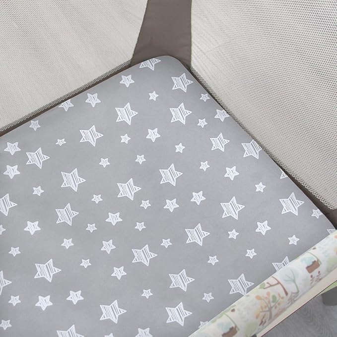 Pack and Play Sheets, 2 Pack Mini Crib Sheets, Stretchy Playard Fitted Sheet - Image 2