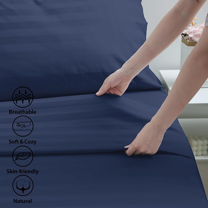 Cotton Queen Flat Sheet Only, 600 Thread Count 100% Egyptian Cotton Top Sheet - Image 3