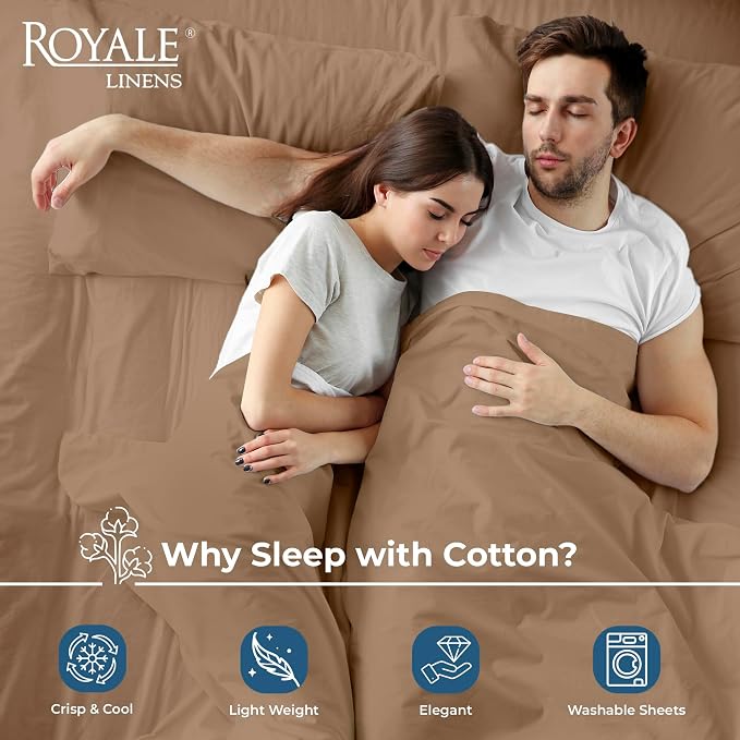 Royale Linens 100% Organic Cotton Full Flat Sheet Only - Image 3