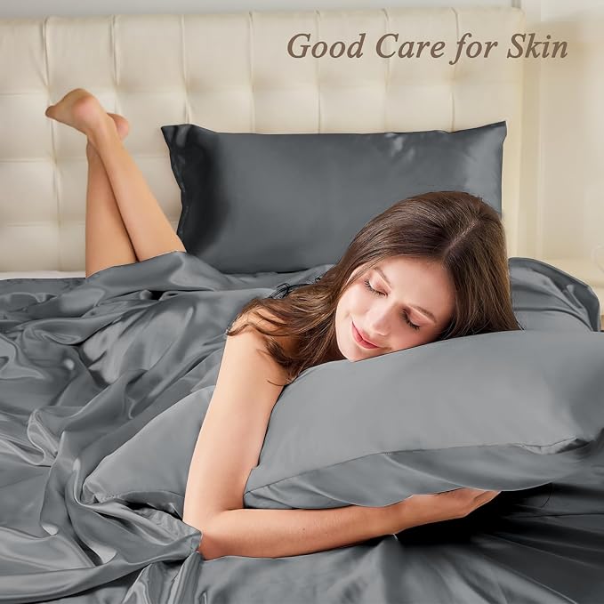 Satin Pillowcase for Hair 2pc, Similar to Silk Pillow Cases, Easier Care Than - Image 2