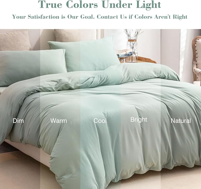PURE ERA Jersey Knit Duvet Cover Set 100% T-Shirt Cotton Super Soft Comfy 3pc - Image 5