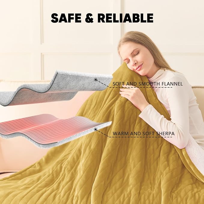 greenoak Heated Blanket Electric Throw 50"X60", Heating Blankets - Image 7