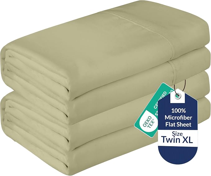 Royale Linens 2 Pack Bulk Flat Sheet Set by ROYALELINENS