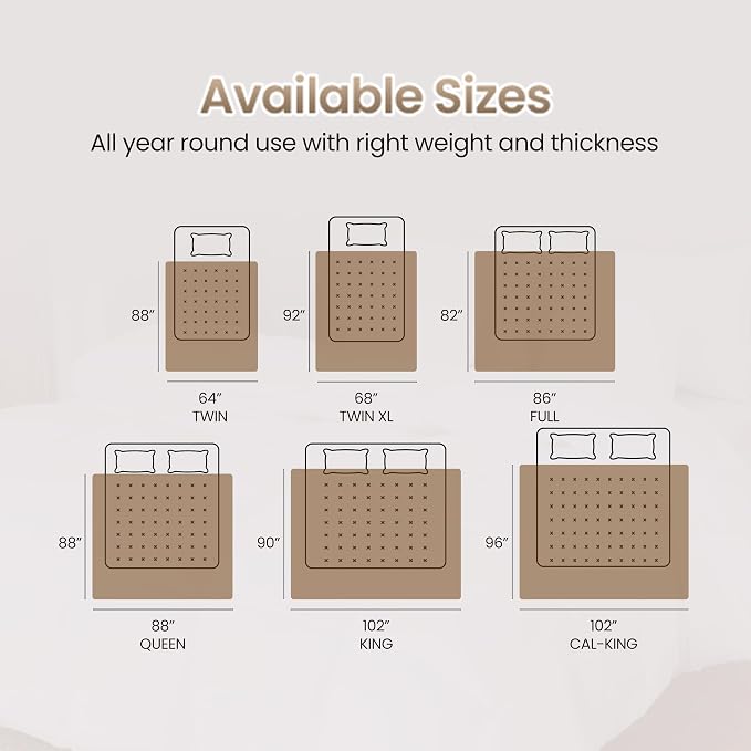 Utopia Bedding Twin Comforter Duvet Insert, Quilted Beige Comforter - Image 7