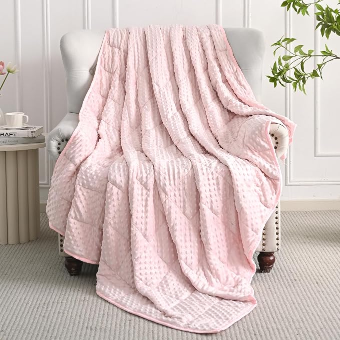 Mr. Sandman Weighted Blanket for Adults, Minky Dots Heavy Blanket for Woman - Image 7