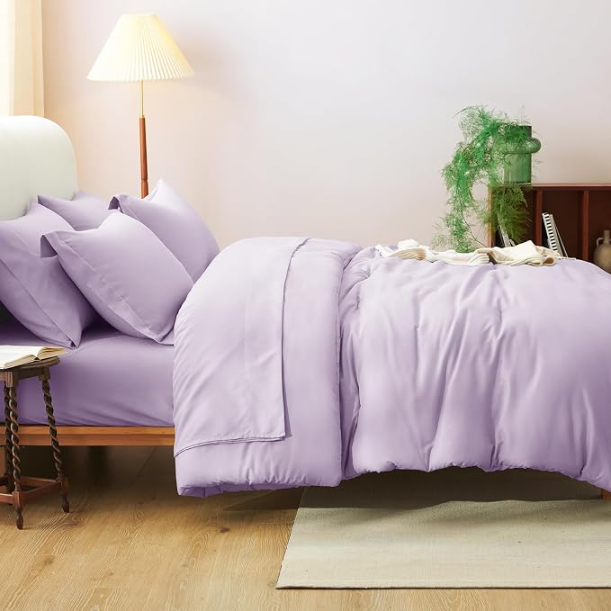 CozyLux Full Size Comforter Sets Lavender, 7 Pieces Bed in a Bag Full Comforter - Image 5