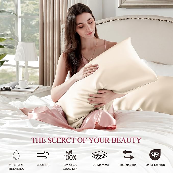 100% Silk Pillow Cases King Size Mulberry Silk Pillowcase - Image 6