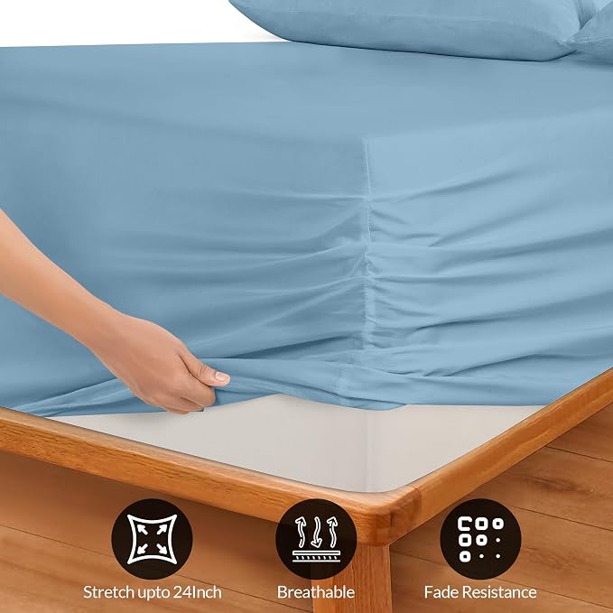 Royale Linens Extra Deep Pocket Queen Fitted Sheet Only-Queen Size Deep Pocket - Image 3