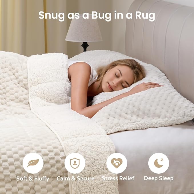 Drewin Weighted Blanket for Adults Queen Size 15lbs, Soft Cozy Turtleback - Image 3