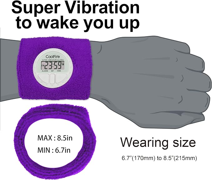 Coolfire Vibrating Alarm Clock Wristband, Silent Wake-Up Watch - Image 5