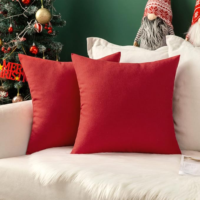 MIULEE Pack of 2 Decorative Outdoor Solid Waterproof Throw Pillow Covers Euro - Image 9