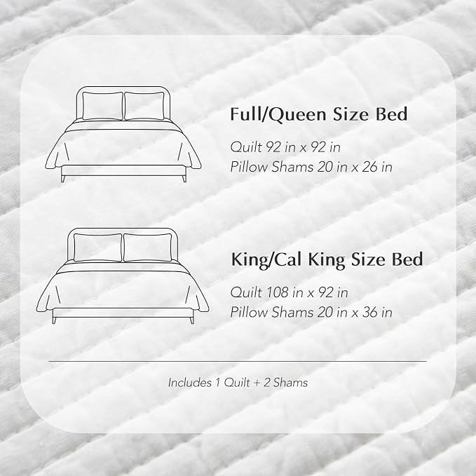 EVERGRACEHOME 100% Cotton Modern Lines Quilt Set King Size, Pre-Washed Soft - Image 8