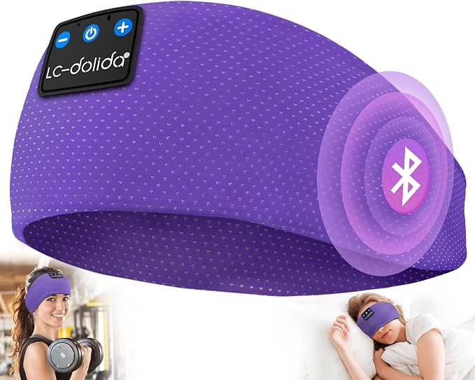 LC-dolida Sleep Headphones Bluetooth 5.4, Headband Headphones Earphones Wireless by LC-dolida