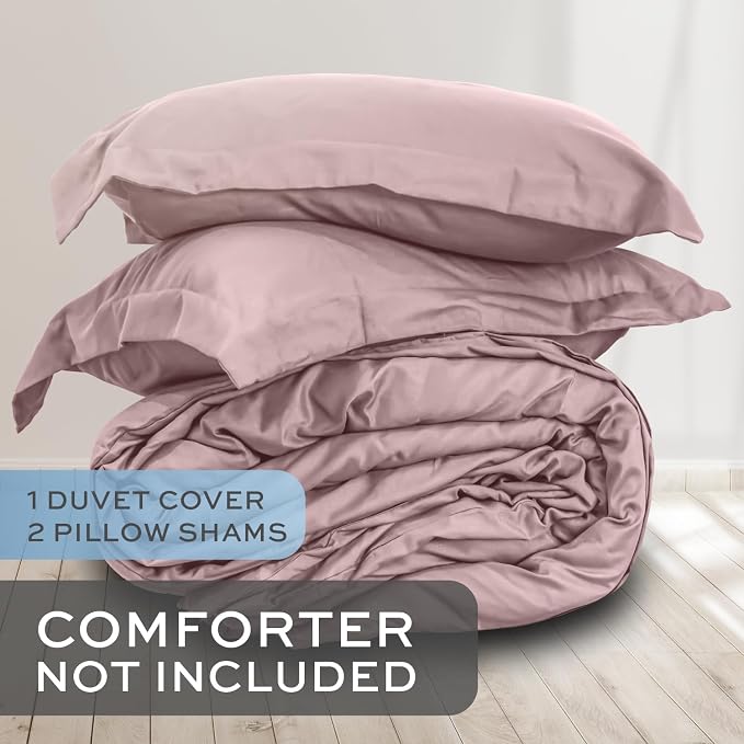 White Classic Pink Duvet Cover Queen Size, Microfiber Duvet Cover - Image 2