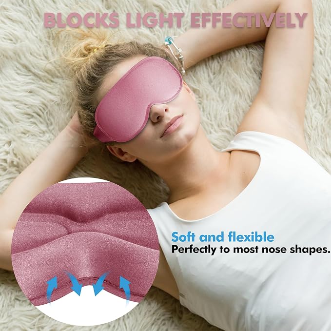 Sleep Eye Mask for Men Women, Sleeping Mask for Side Sleeper, Travel Blackout - Image 5