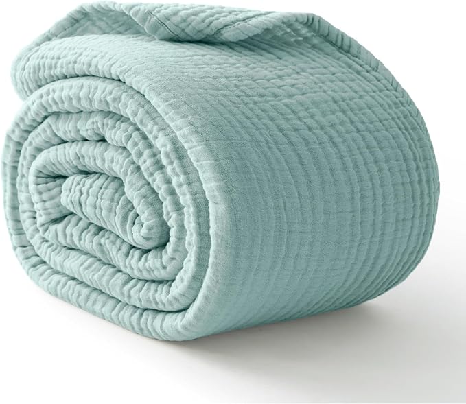 100% Cotton Muslin Blanket 40" x 40", Breathable and Lightweight Cotton Twin by Kozyhvn