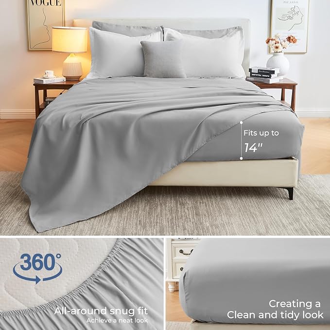 Sasttie Twin Comforter Set, 5 Pieces Reversible Bed in a Bag Twin, Complete - Image 4