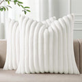 Pallene Faux Fur Plush Throw Pillow Covers 18x18 Set of 2, Luxury Soft Fluffy by PALLENE
